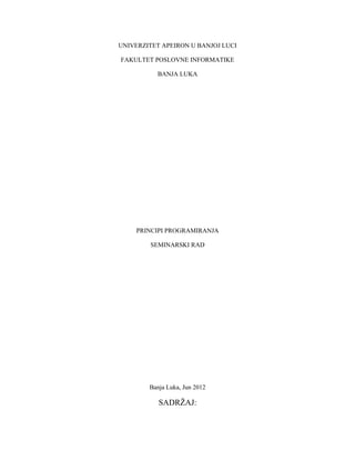 Visual Basic – Principi programiranja