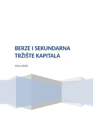 Berze i sekundarna trzista kapitala