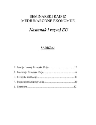 Nastanak i razvoj EU