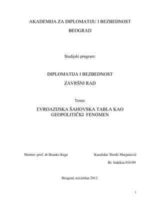 Evroazijska šahovska tabla kao geopolitički fenomen