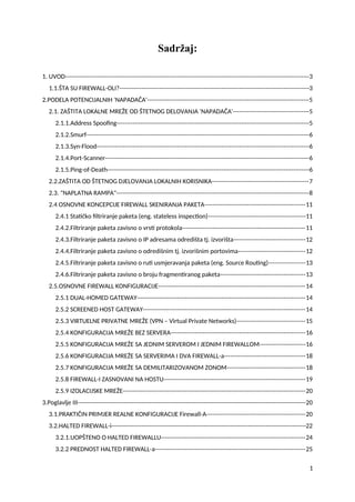 Konfiguracija firewall-a i zaštita lokalne mreže