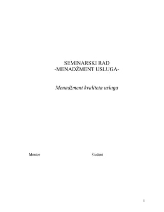 Menadžment kvaliteta usluga