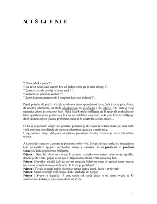 O mišljenju: karakteristike, sredstva i vrste