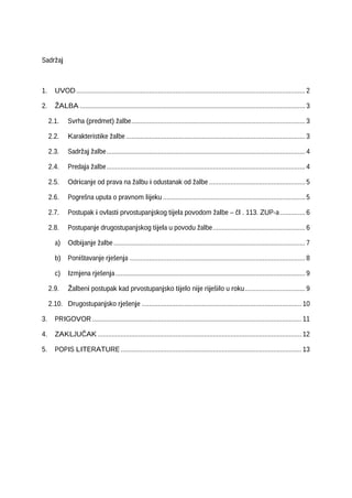 Upravno pravo – Žalba