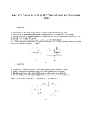 Elektrotehnika i Elektrostatika – zadaci i resenja