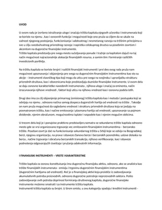 Uloga i značaj tržišta kapitala