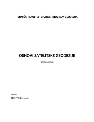 Osnovi satelitske geodezije