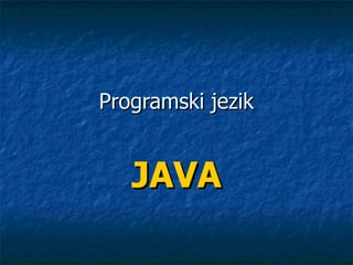 Osnove programskog jezika Java