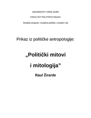 Politički mitovi i mitologija