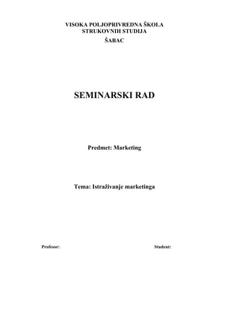 Istraživanje marketinga