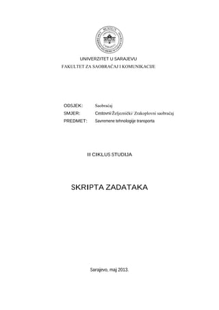 Planiranje saobracaja – Skripta zadataka