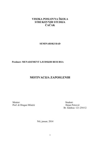 Motivacija zaposlenih