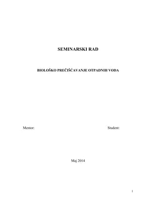 Biološko prečišćavanje otpadnih voda