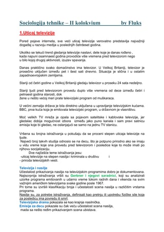 Sociologija (II kolokvijum)