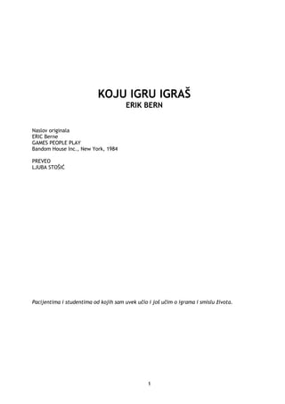 Koju igru igras Knjiga