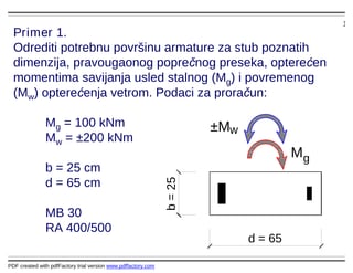 Razni primeri dimenzionisanja stubova