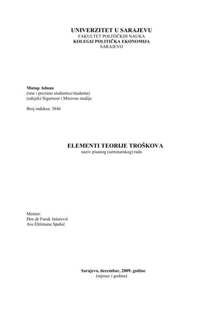 Elementi teorije troskova