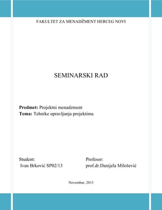 Tehnike upravljanja projektima