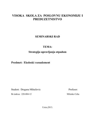 Strategija upravljanja otpadom