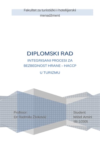 Integrisani procesi za bezbednost hrane – HACCP
