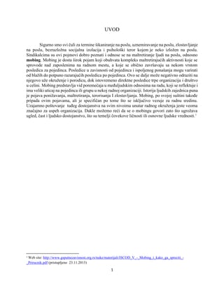 Mobing: pojam, vrste, akteri, uticaj na zdravlje i zakonodavstvo u Srbiji