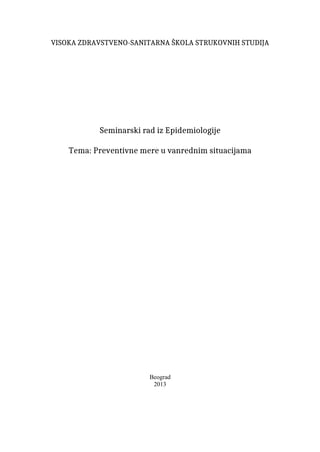 Preventivne mere u vanrednim situacijama