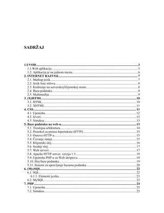 Web aplikacije i baze podataka