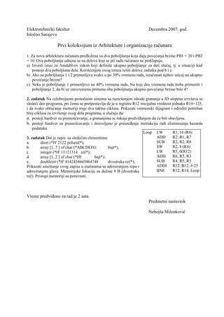 Arhitekture i organizacije računara