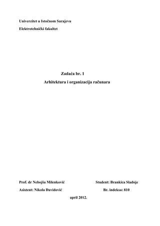 Arhitekture i organizacije računara