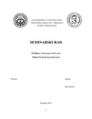 Reinzenjering odrzavanja