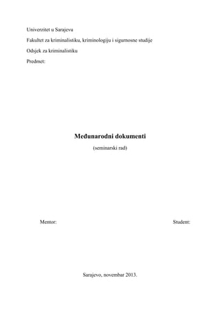 Međunarodni dokumenti