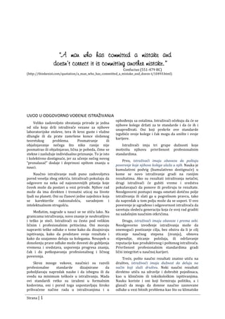 Uvod u odgovorno vođenje istraživanja