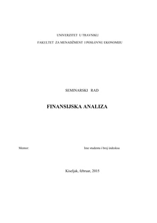 Kratkoročni izvori finansiranja