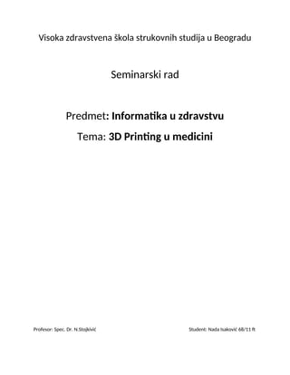 3d printing u medicini