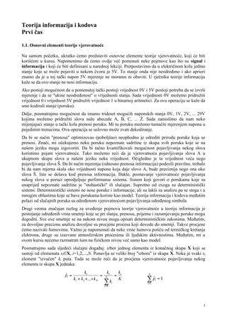 Teorija informacija i kodova