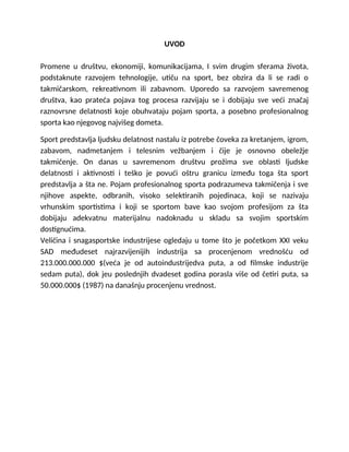 Sportski menadžment od 70’ih godina prošlog veka do danas