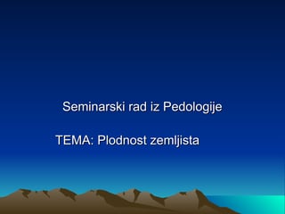 Plodnost zemljista