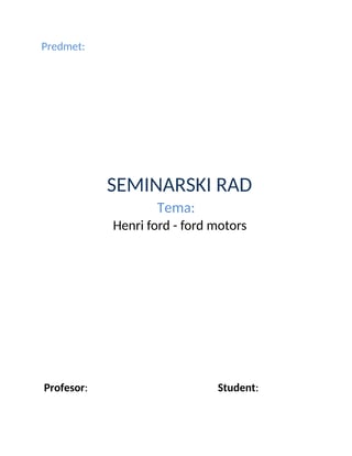 Henri Ford – Ford motors