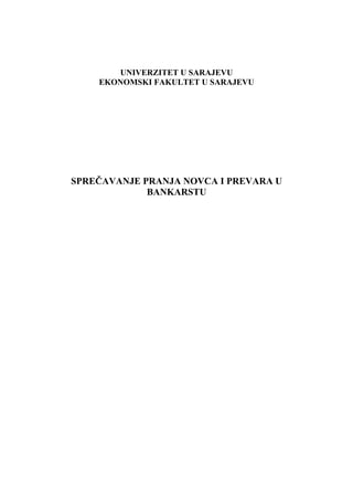 Sprečavanja pranja novca i prevara u bankarstvu