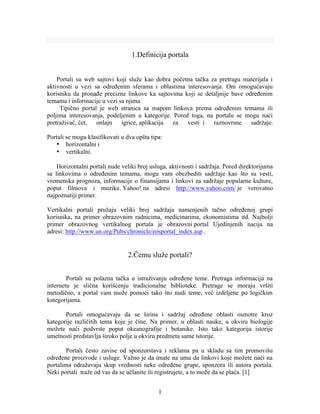 Analiza web portala i njihove primene