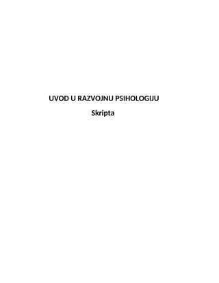 Uvod u razvojnu psihologiju