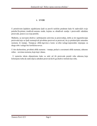 Roba i njena osnovna obelezja