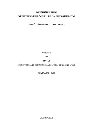 Industrijska i poduzetnička politika EU