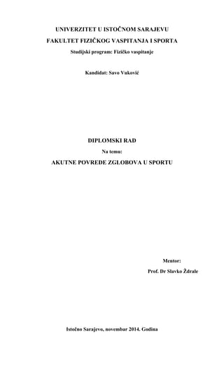 Akutne povrede zglobova u sportu