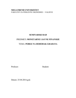Porez na dohodak gradjana