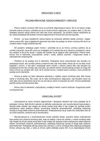 Krivicno pravo – opsti deo (II kolokvijum)