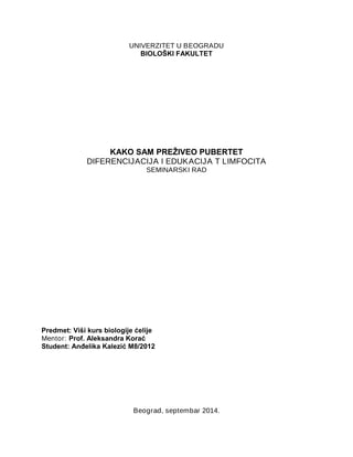 Diferencijacija i edukacija T limfocita