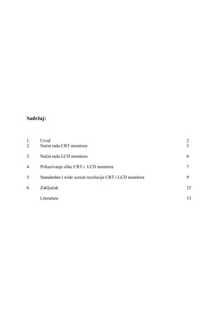 Usporedba CRT i LCD monitora