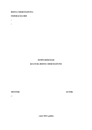 Kultura BiH