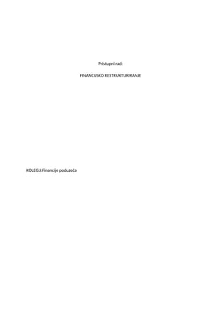 Financijsko restrukturiranje